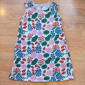 Marimekko Girls Sleveless Dress Pink and Green Floral Design
